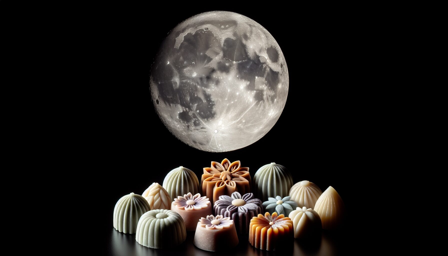 満月　和菓子　夜空 image 2